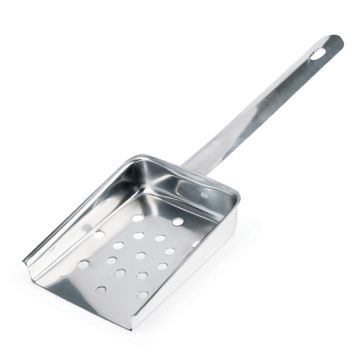 Stainless Steel Heavy Duty Flat Handled Chip Scoop - 4 x 3"