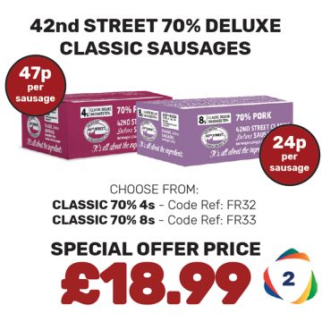 42nd Street 70% Deluxe Classic Sausages - Special Offer