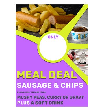Meal Deal Poster - Sausage & Chips