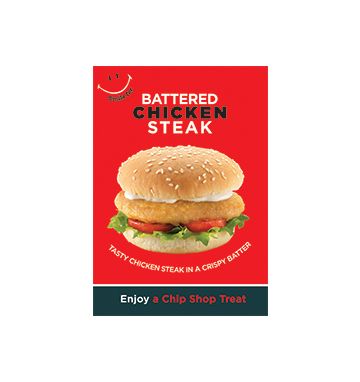 Q Battered Chicken Steak Poster