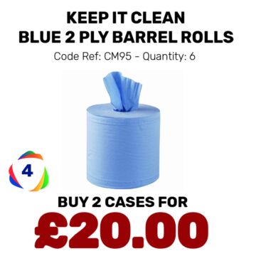 Keep It Clean Blue 2-Ply Barrel Rolls - Special Offer