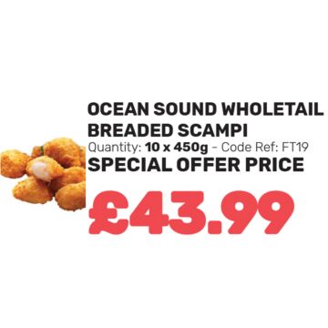 OceanSound Wholetail Breaded Scampi - Special Offer
