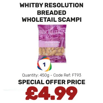 Whitby Resolution Breaded Wholetail Scampi - Special Offer