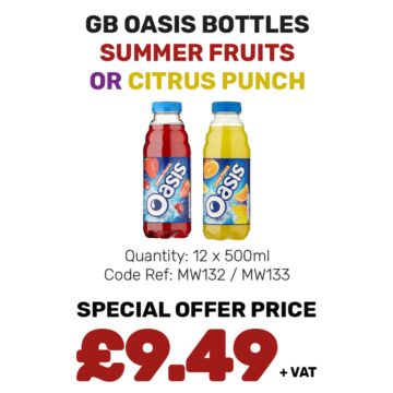 GB Oasis Bottles - Special Offer