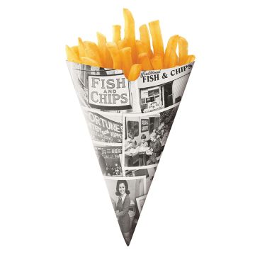 Retro Newsprint - Card Chip Cones