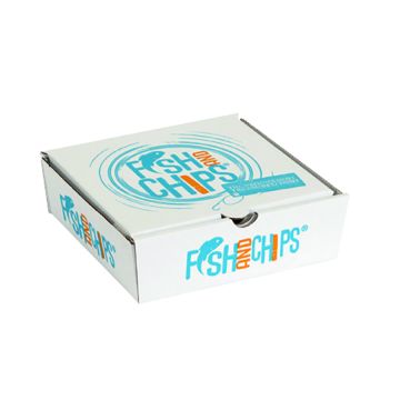 Corrugated Fish & Chip Boxes - Hook & Fish Design - Chip