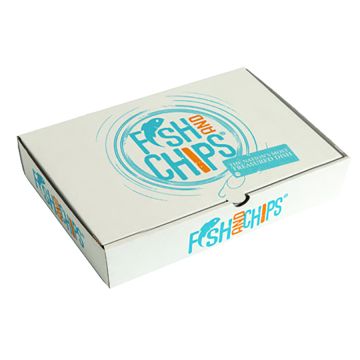 Two Compartment Corrugated Boxes - Hook & Fish Design - Medium